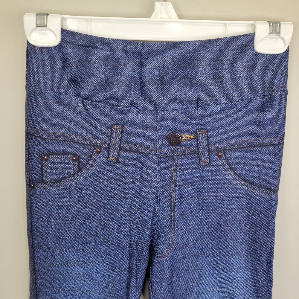 Dren Designs Faux Denim Dark Wash Ankle Leggings Extended Plus Size‎ - Picture 3 of 7